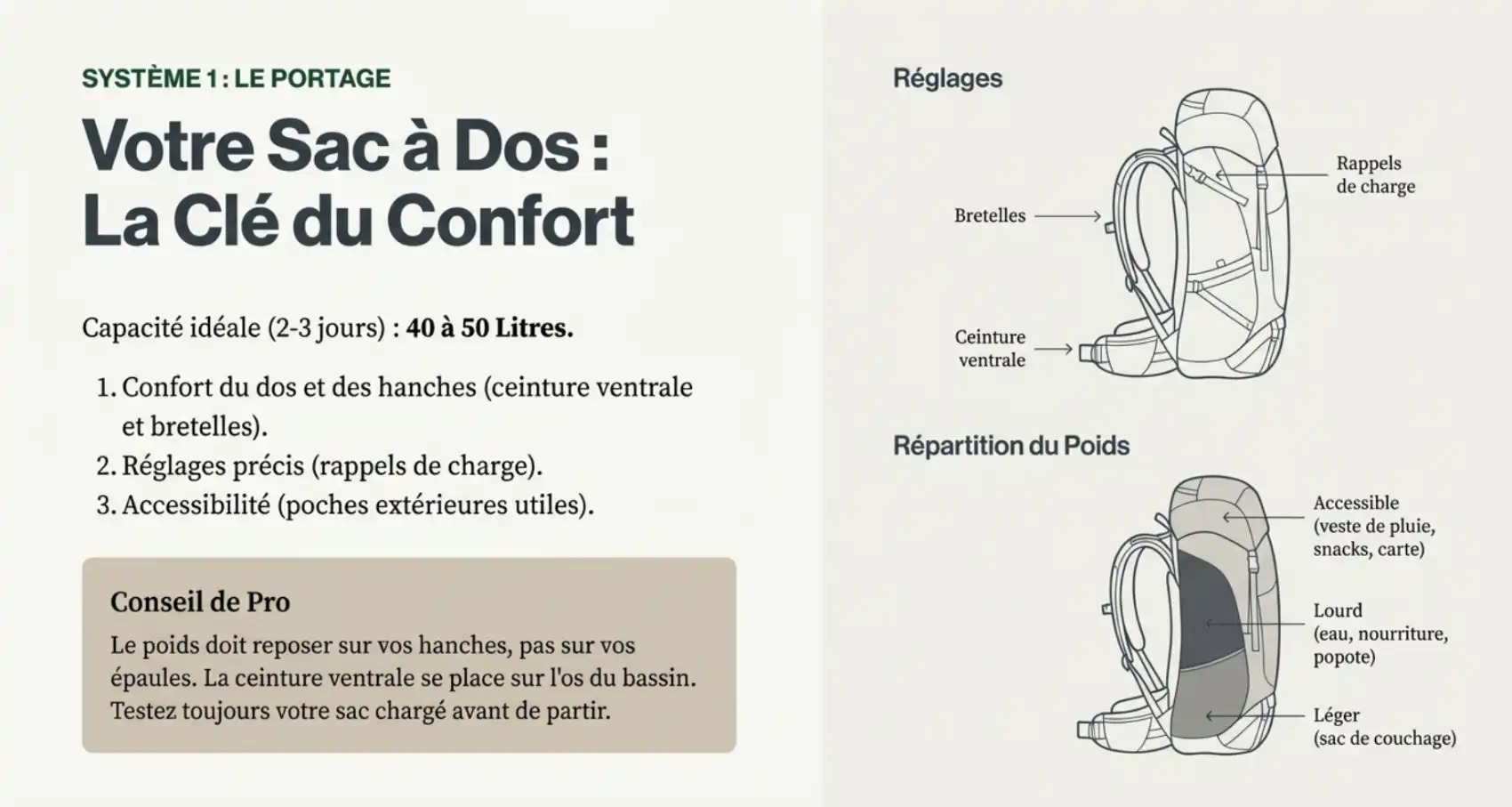 Le sac à dos de randonnée